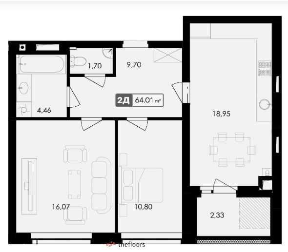 Продаж 2к квартири PREMIER BAY, 3секція, 2 поверх