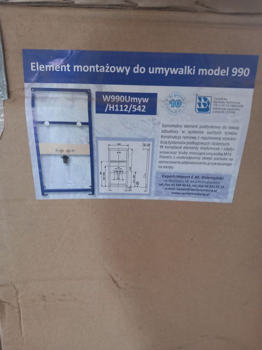 Element montażowy do umywalki model 990