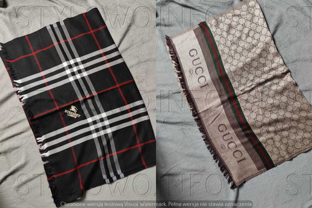 Szal Burberry Gucci grubsze nowość unisex