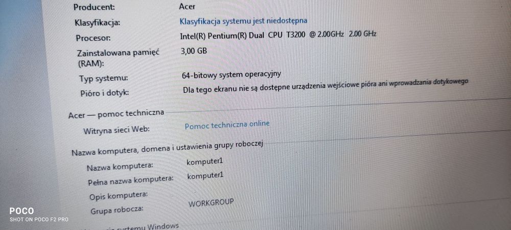 Sprzedam używany komputer Acer Aspire 5735 ms2253