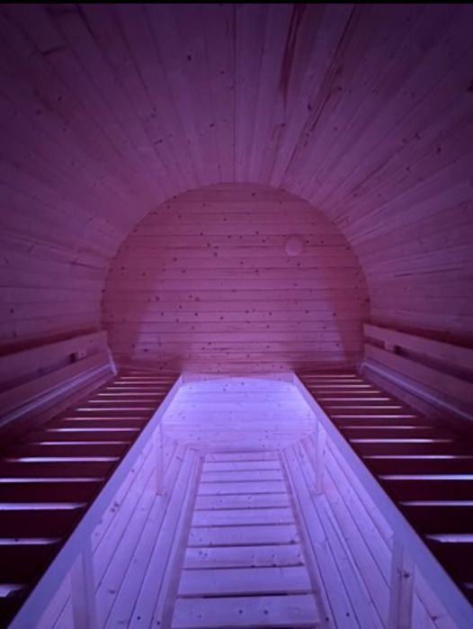 ZŁOŻONA Sauna ogrodowa beczka z piecem harvia 9kw