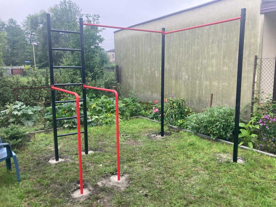 2w1 Siłownia Street Workout Drążek + poręcze Plac Zabaw Crossfit New