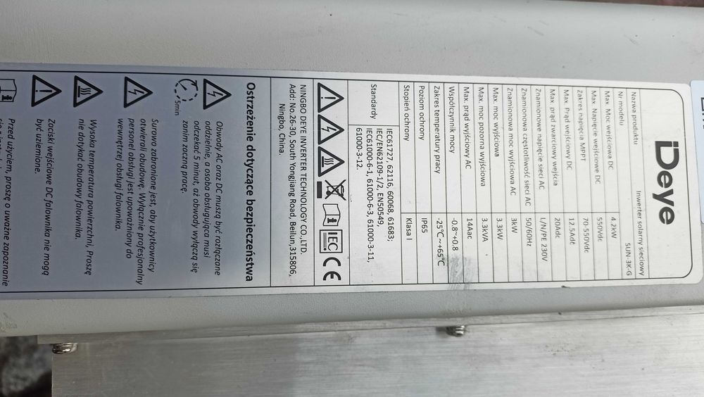 Falownik inwerter solarny sieciowy Sun-3K-G