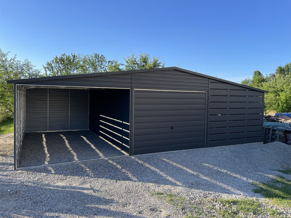 Garaż bladzany 6x5, plus wiata 3x5, plus pomieszczenie dospodarcze 3x5