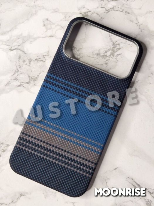 Чехол карбоновый с Magsafe на iPhone 17 Pro Max Deep Blue ультра тонкий чохол легкий карбоновий карбон кевлар арамид carbon Kevlar Aramid