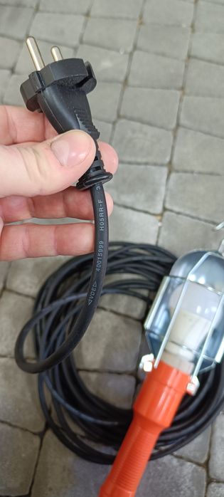 Lampa warsztatowa, kabel guma 5 metrow