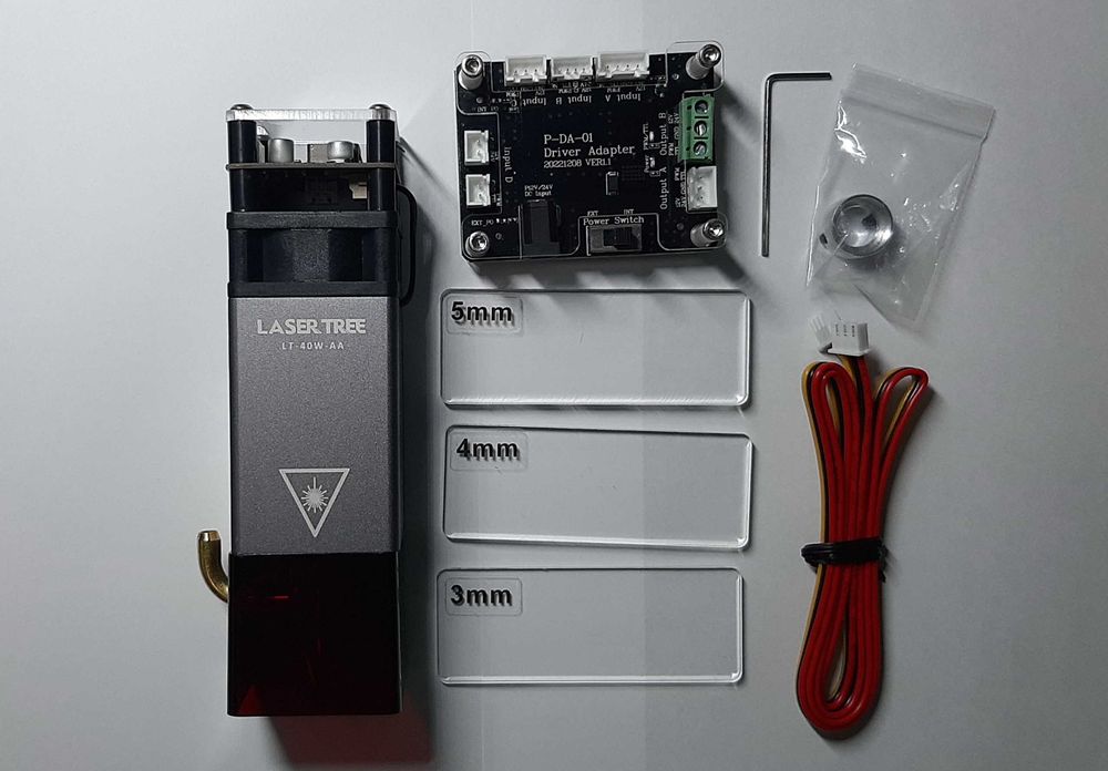 Лазерный модуль 40Вт, 450нм, с фиксированным фокусом 45мм