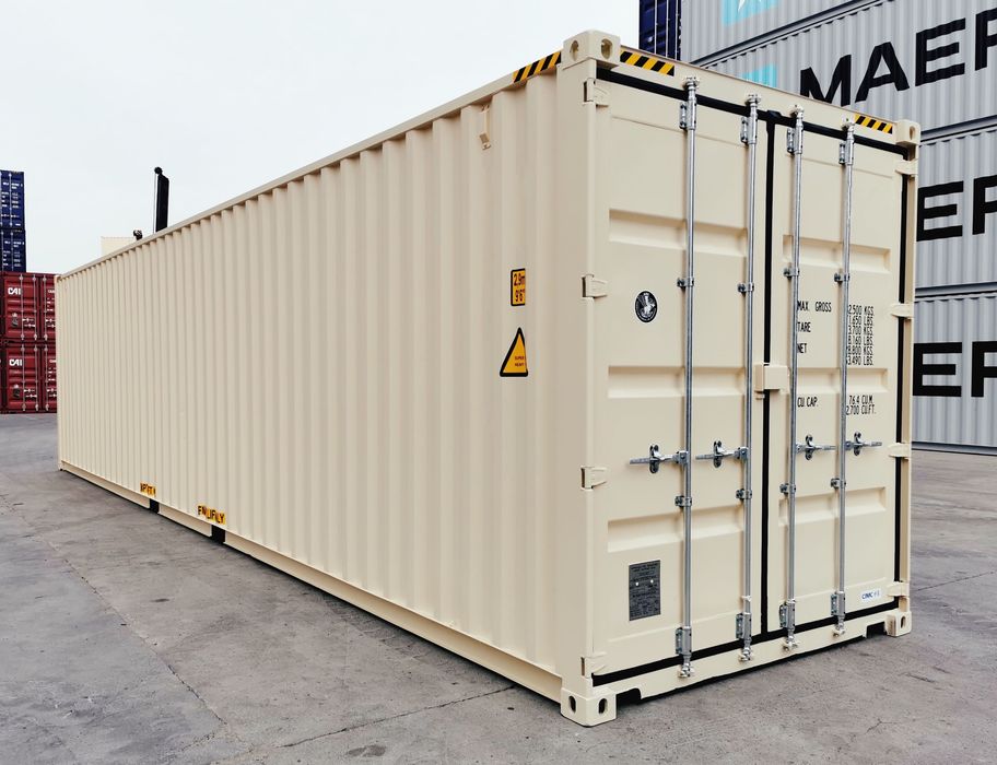 Kontener morski 40HC 12metrowy, podwyższany, nowy, kolory, lok Gdańsk!