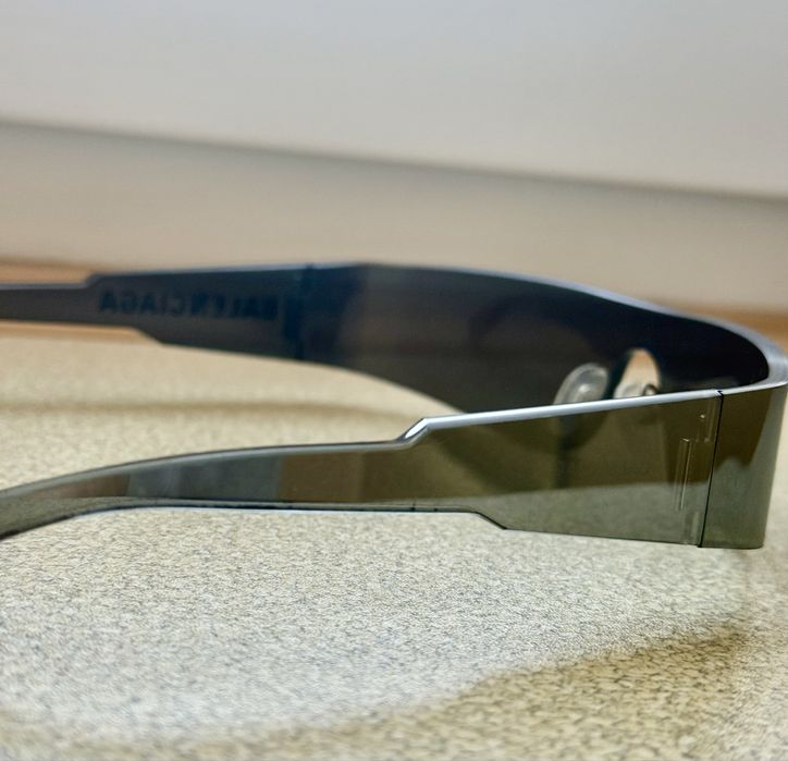 Balenciaga Mono Rectangle Sunglasses Black/ Dark Graphite - Shield