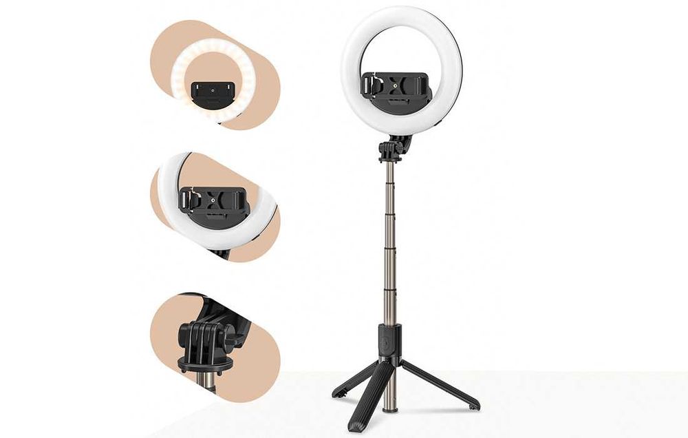 BlitzWolf Selfie Stick Pro 3 em 1 com Anel LED BW-BS8-PRO (NOVO)