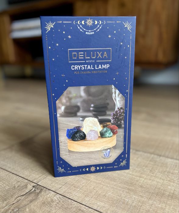 Lampka LED z kryształami # naturalne kamienie # Deluxa crystal lamp