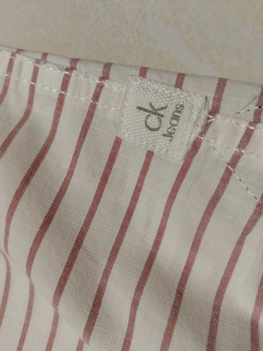 CALVIN KLEIN USA - NOWA! z LOGO Koszula Męska krótki rękaw rozmiar L