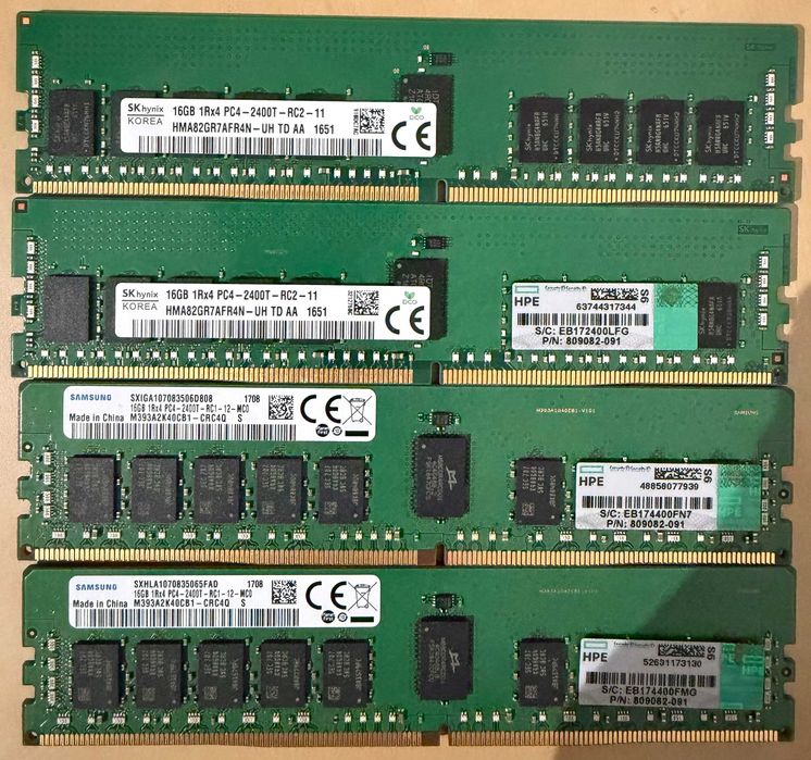 3 x 16GB DDR4-2400T memory module 1 x 16 GB 2400 MHz ECC pc/server