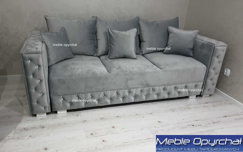 PRODUCENT sofa glamour WYGODNE SPANIE pojemnik kryształy NR.105