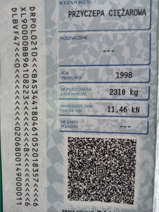 przyczepa lekka  długa 10m