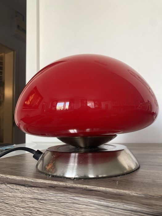 Lampka vintage nocna, grzybek światło czerwone ze ściemniaczem dotyk