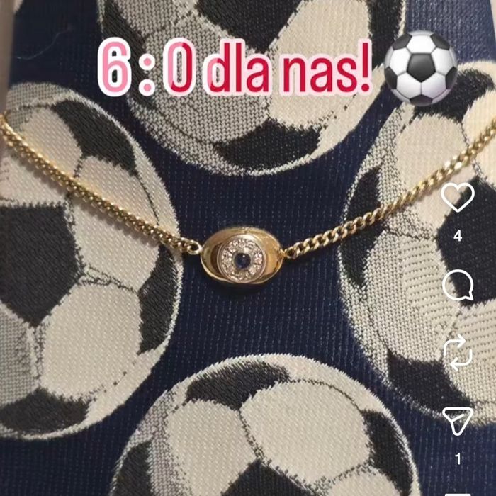 Wow 6:0! Retro Ozdoba na Krawat Złoto 585 Diamenty Szafir