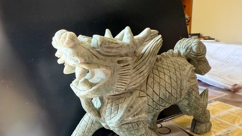 Leão guardião chinês antigo (Foo Dog) Estatua