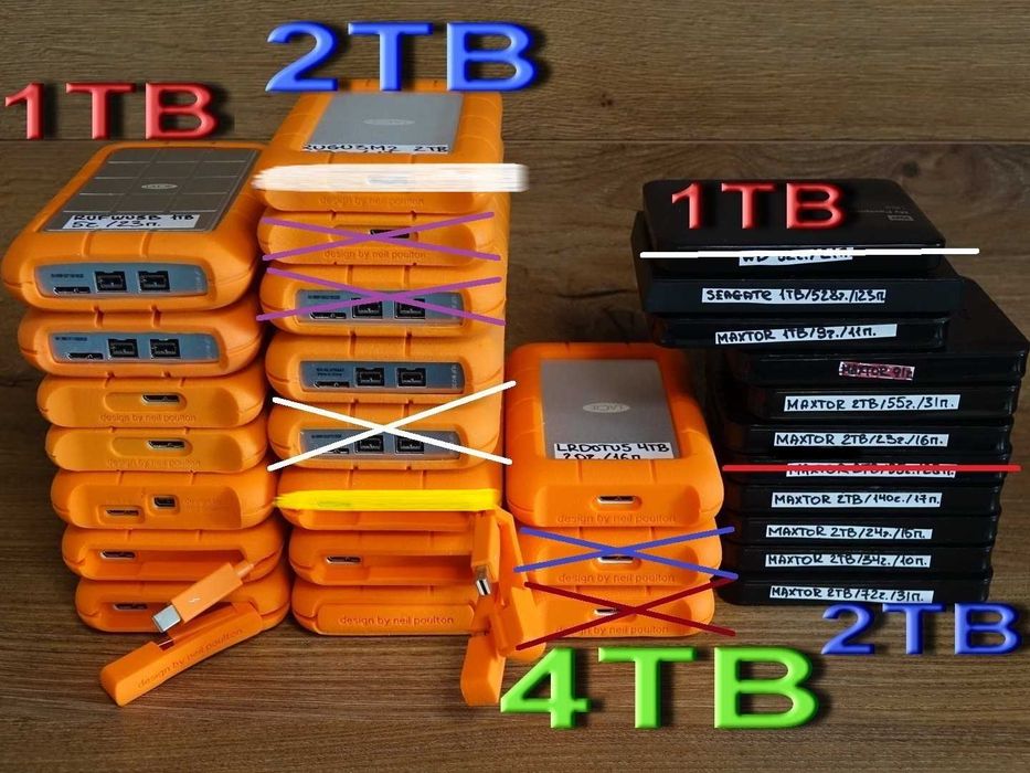 Зовнішній диск LaCie Rugged 4TB 2TB 1TB, ip67 від вологи пилу та ударів, Samsung, WD, Maxtor, Seagate