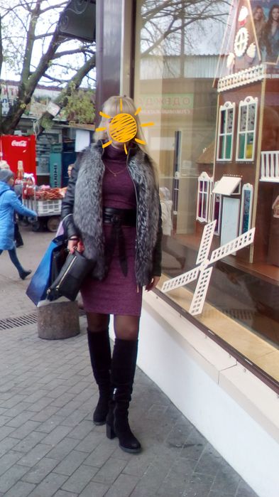 Зимняя, еврозима, кожаная куртка з чорнобуркой 46р, М