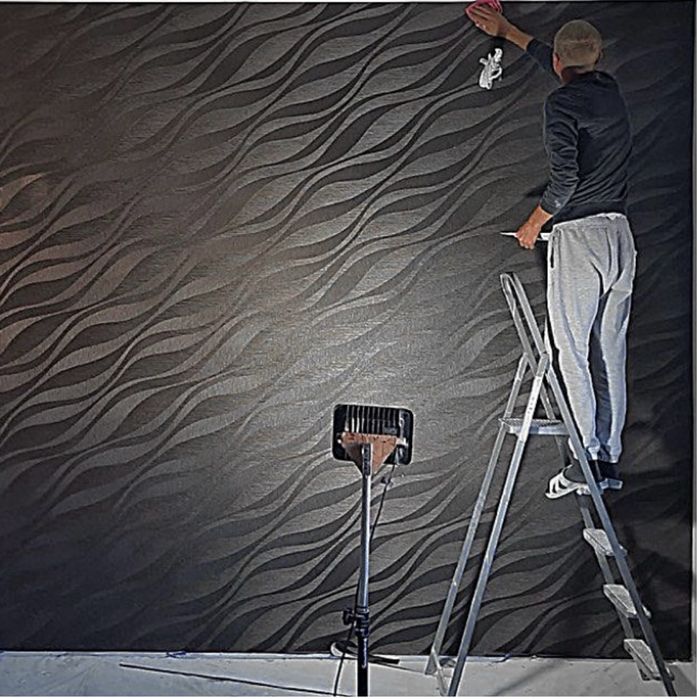 Шпоклевка, Поклейка обоев