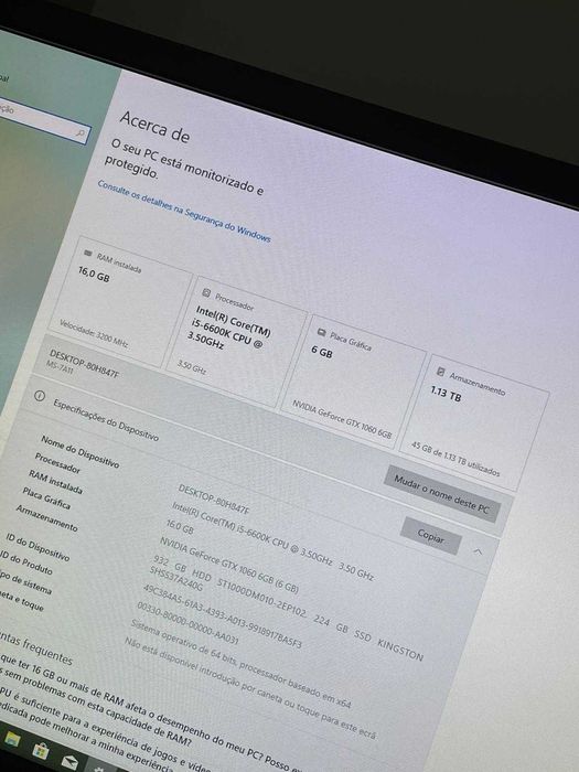 Computador Gaming - i5 6600k + 1060 6GB ROG Strix