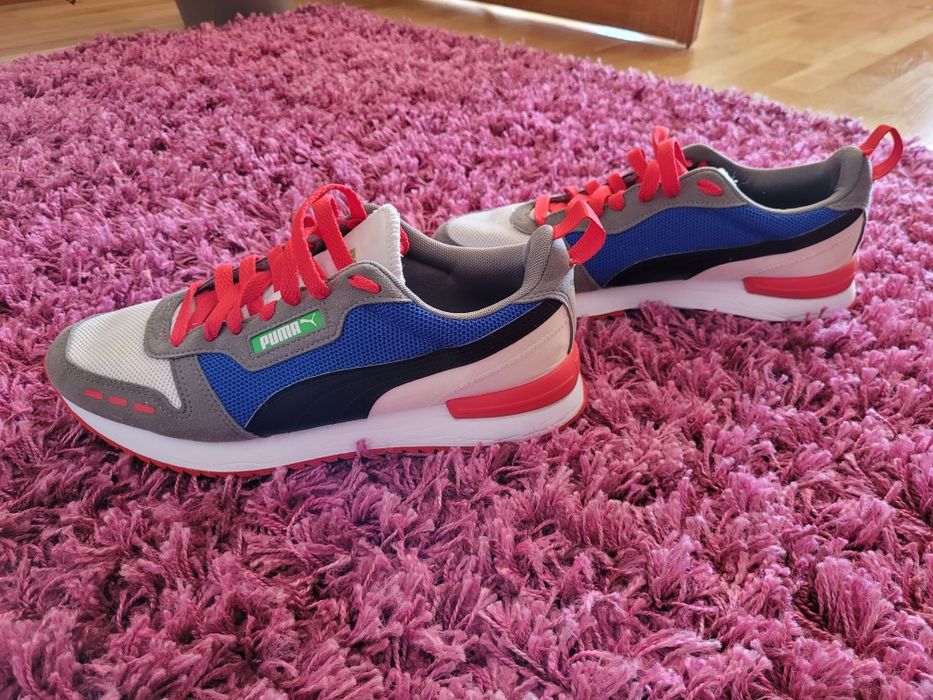 Ténis Puma R78 cinzento e azul