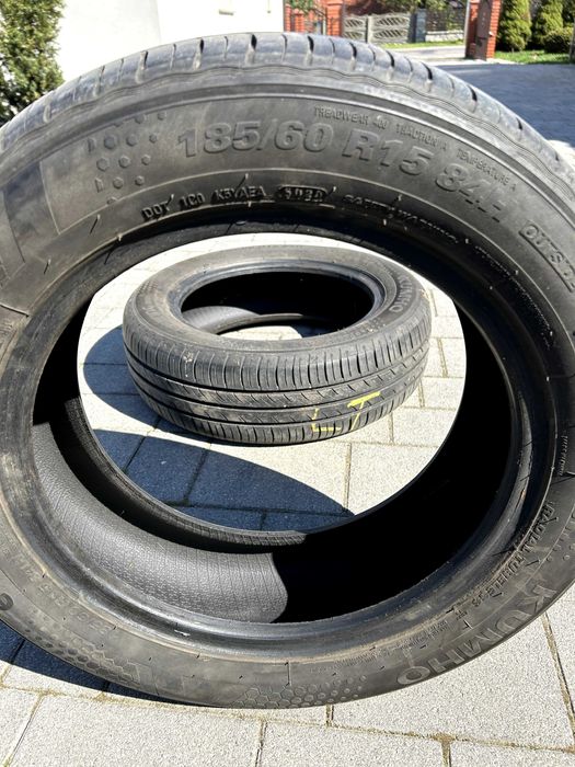 Opony lato 4 szt. 185/60/15, 2xHankook dot 2122, 2xKuhmo dot 5020