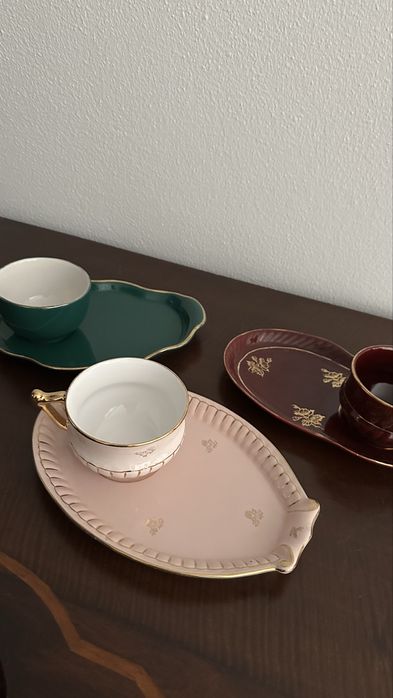 Conjunto 3 travessas com chávena