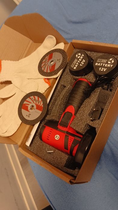 Zestaw mini szlifierka kątowa akumulatorowa 2x bateria