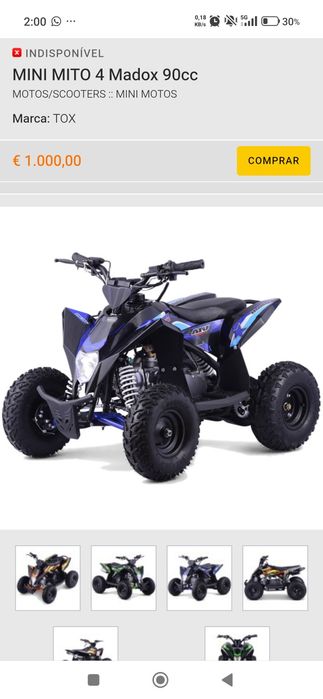 Moto 4 criança TOX 90 4 tempos