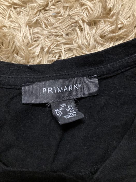 Czarny crop top koszulka na krótki rękaw primark XXS 32 rzęsy