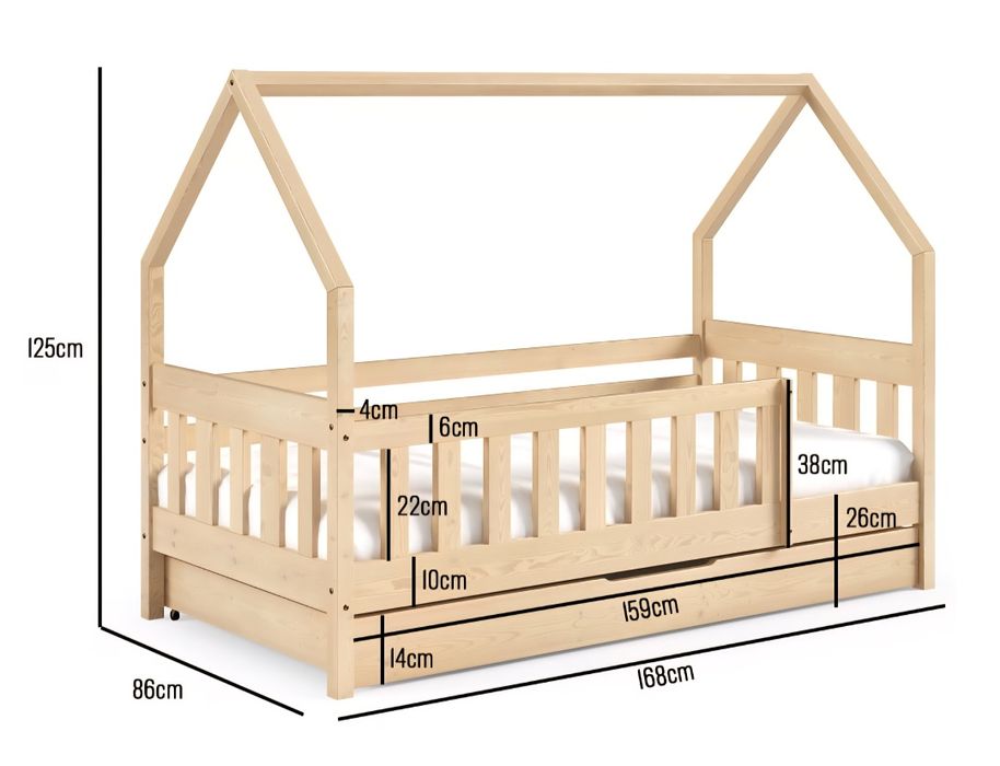 Łóżko dziecięce domek z szufladą 160x80