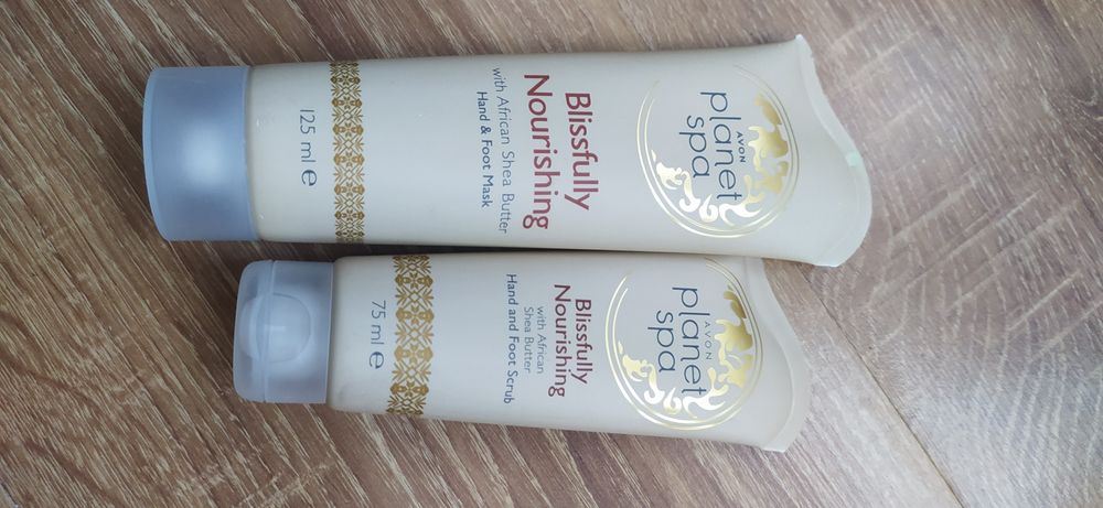 Avon krem peeling do rąk stóp maska planet spa z parafiną blissfully