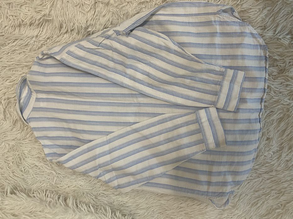 Лляная рубашка белая Zara 134-140 см 9-10 р