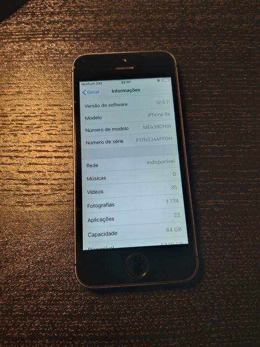 iPhone 5s 64GB cinzento