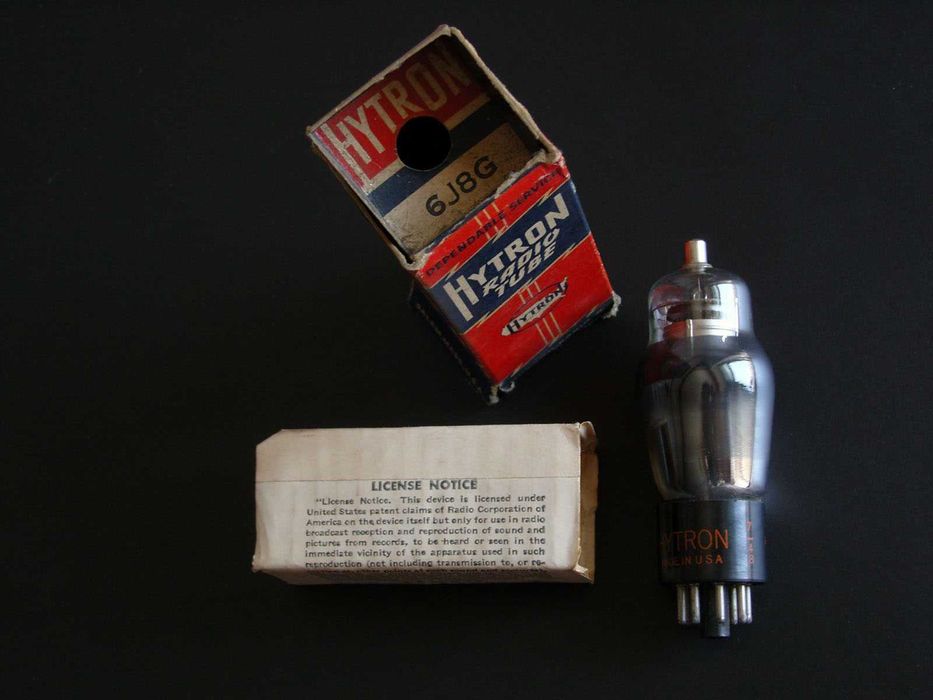 Válvula vintage para rádios antigos 6J8G Hytron nova  (NOS)