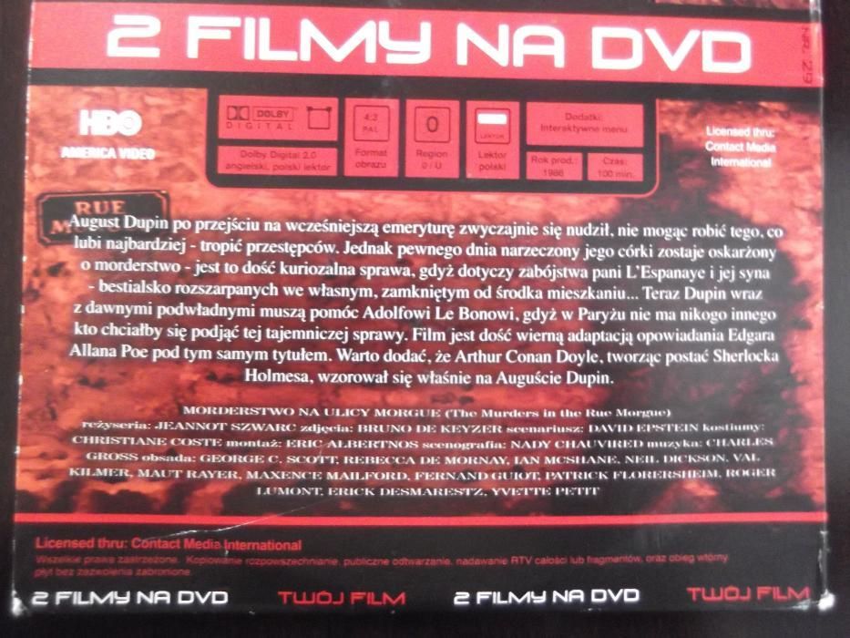 Supernova oraz Morderstwo na ulicy Morgue,2 filmy dvd, klasyka kina