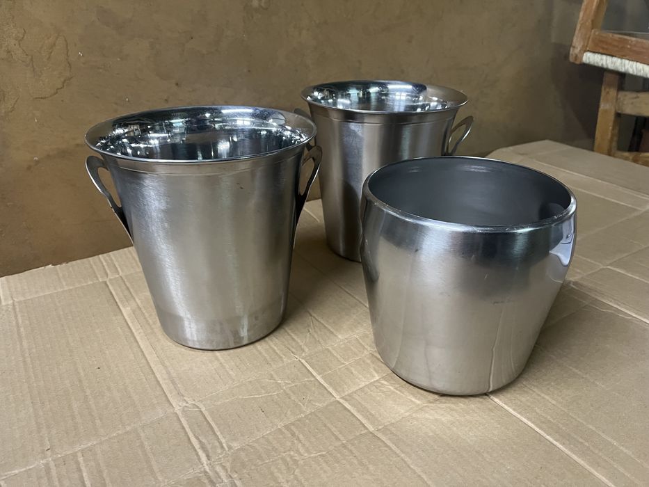 Baldes de gelo Frapé em inox conjunto 3 unidades