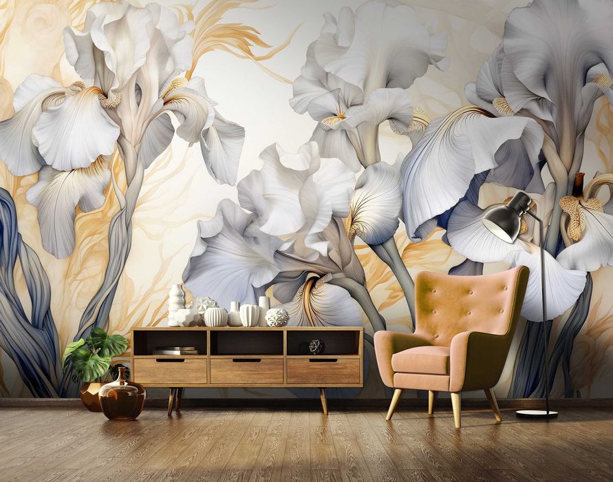 Fototapeta Kremowe Kwiaty Do Pokoju 3D Na Twój Rozmiar + KLEJ