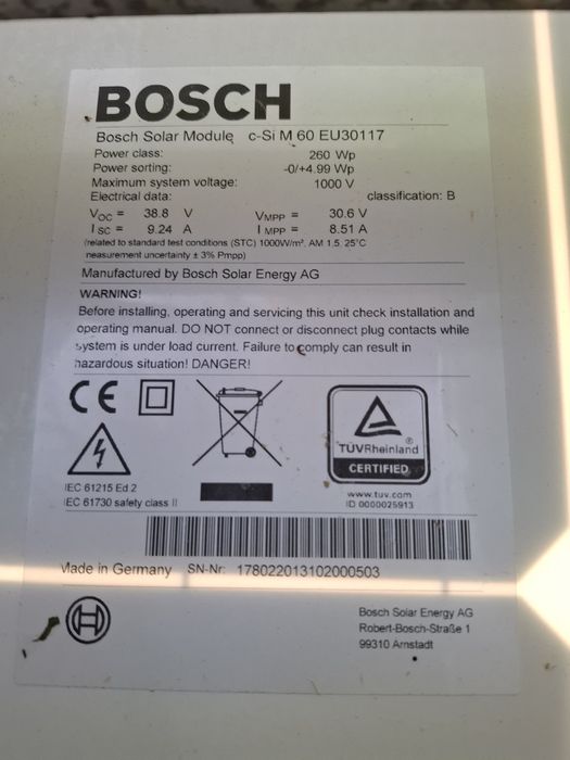 15 painéis solares bosch + sistema de 25 baterias