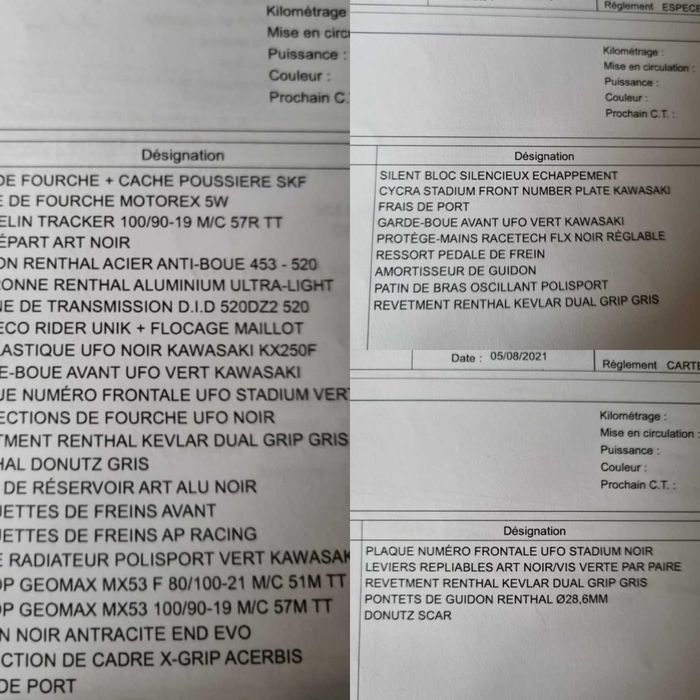 Mota Kawasaki kxf250 4T