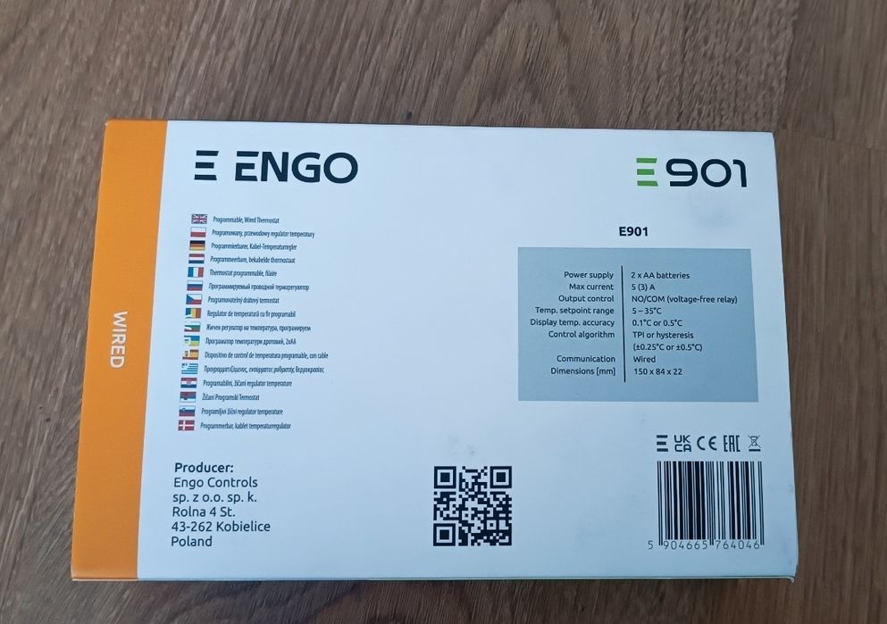 ENGO E901 programowalny przewodowy termostat