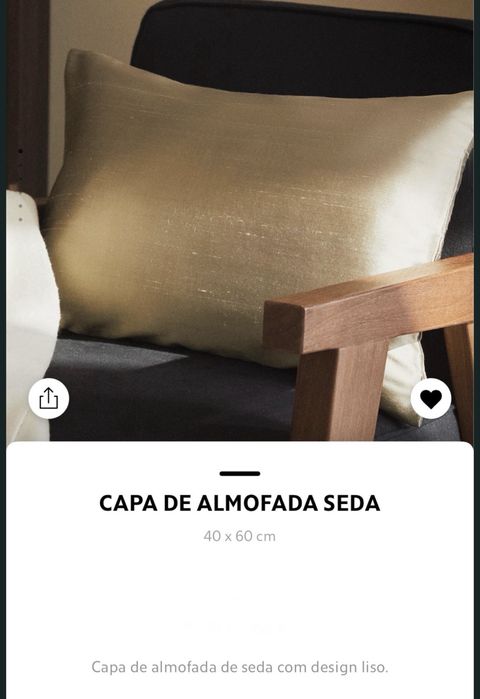 Capa De Almofada Seda Zara Home NOVO
