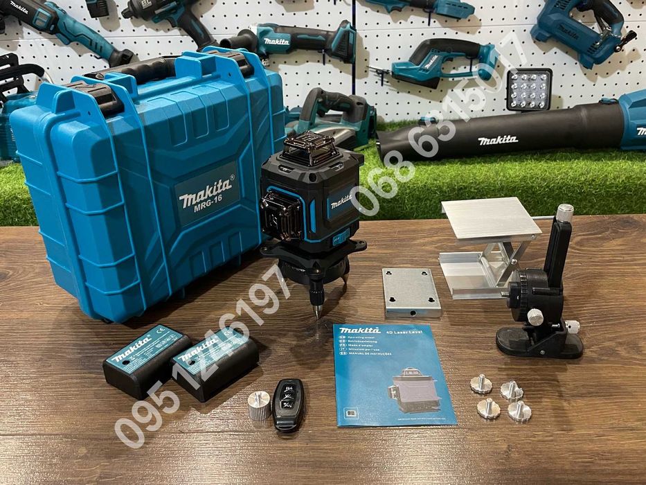 Невелир Лазерный уровень Makita MRG-16 4D зеленый луч лазерний рівень