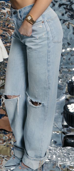 Стильні джинси zara з розрізами