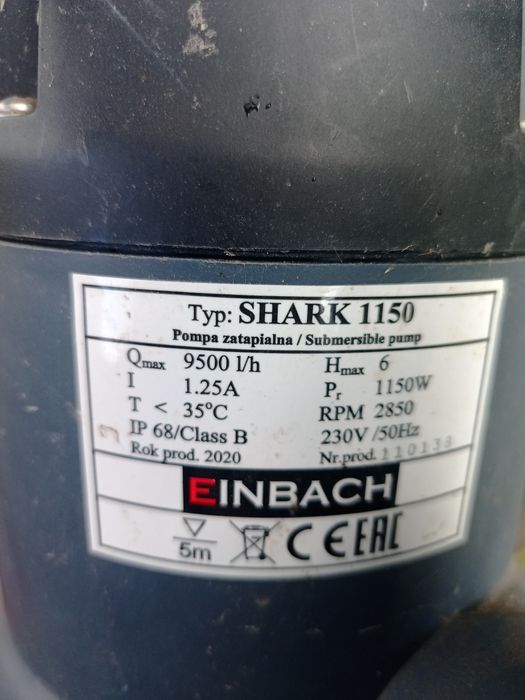 Zatapialna pompa do wody brudnej z pływakiem