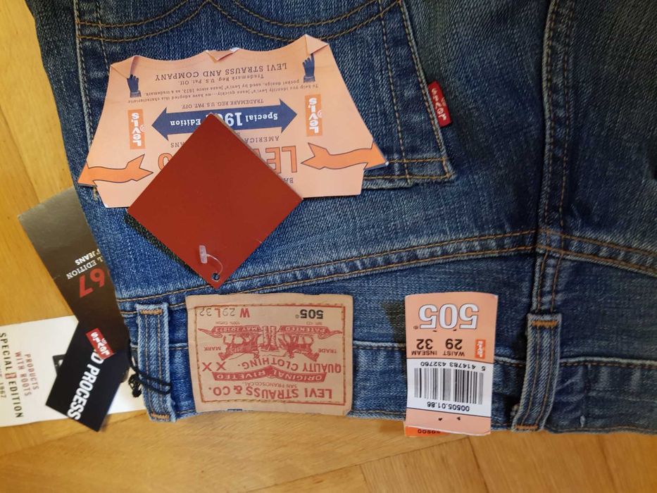 Jeansy męskie Levi's 505 special Edition przetarcia nowe W 29 L 32