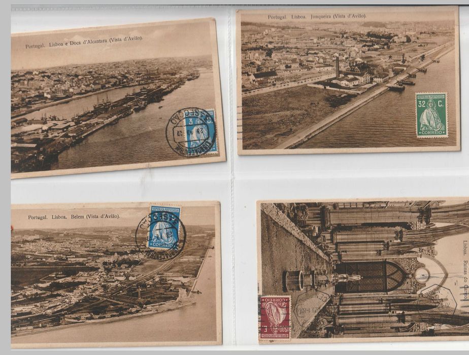 Coleção de 42 postais antigos de Lisboa