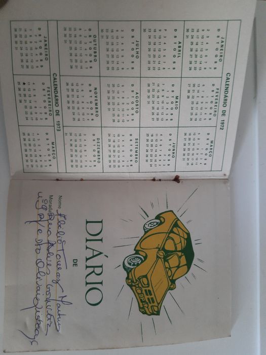 Diario caderneta BP de 1972